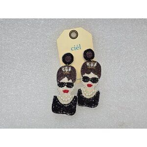Ciel Statement Audrey Hepburn-Inspired Beaded Earrings For Women